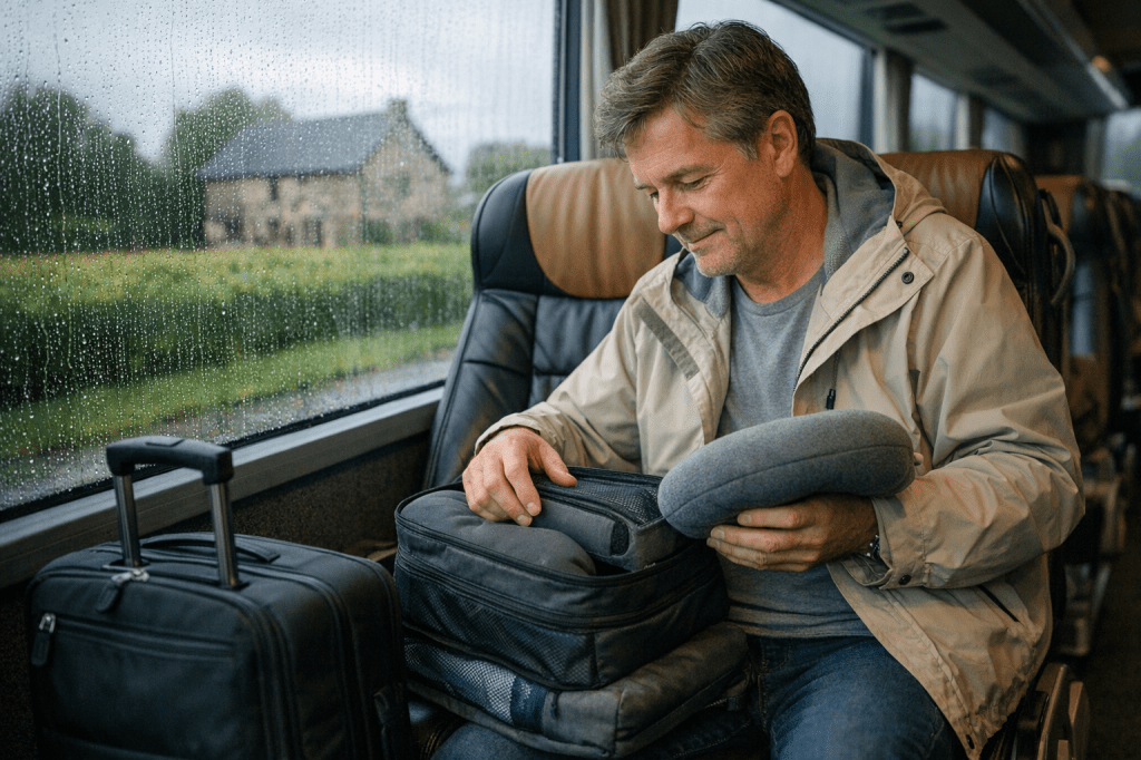Wat zijn de beste reistips voor comfort en bagage tijdens een meerdaagse busreis naar Normandië en Bretagne?